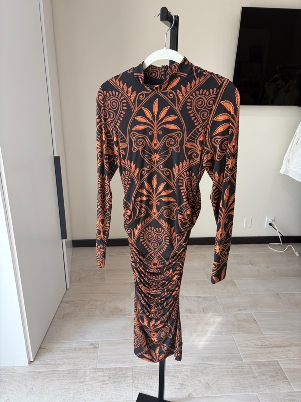Black Cornely Ainika Jersey Midi Dress - Picture 2 of 8